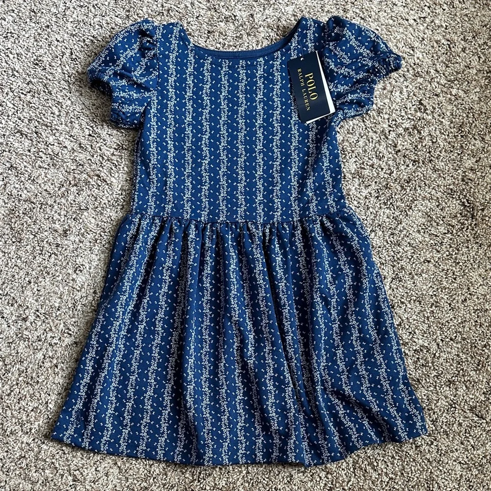 NWT POLO BY RALPH LAUREN GIRLS FLORAL STRETCH PONTE DRESS - Picture 1 of 10